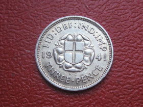 Георг VI (-) Георг VI (-) ^/--/^ Великобритания. 3 пенса 1941 г. Георг VI. Серебро 500 .Оригинал.Сохран!аUNC,  (1) ^_^^^ Велика Британія. 3 пенса 1941 Георг VI. Срібло 500 .Оригінал.Збереж!аUNC, (1) - фото фото фото