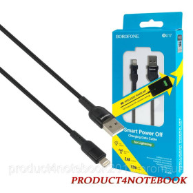 Кабелі Кабели ^/--/^ Кабель BOROFONE BU /--/ 17 USB to iP, 2.4 /--/ A, 1 /--/ m, black - фото фото фото