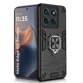 Чохли, бампера Чехлы, бампера ^/--/^ Чохол Fiji Defence для Motorola Edge 60 Fusion протиударний бампер з кільцем підставкою Black - фото фото фото