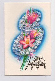 СРСР СССР ^/--/^ 8 БЕРЕЗНЯ = листівка 1985 р. = СКИБИЦЬКА = подвійна чиста = тираж 600 тис.  + ^_^^^ 8 БЕРЕЗНЯ = открытка 1985 г. = СКИБИЦКАЯ = двойная чистая = тираж 600 тыс. + + - фото фото фото