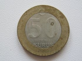 Туреччина Турция ^/--/^ Турция 50 новых куруш 2005 года #14997 ^_^^^ Туреччина 50 нових куруш 2005 року #14997 - фото фото фото