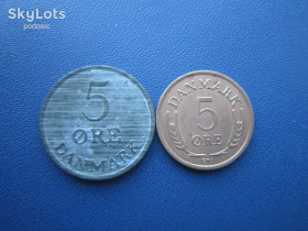 Данія Дания ^/--/^ 2 монети 5 ере Данія 1960 цинк та бронза одним лотом ^_^^^ Монета 50 пара Югославия 1983 - фото фото фото