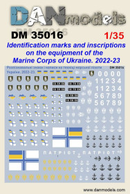 Аксесуари Аксессуары ^/--/^ Danmodel DM 35016	Декаль - розпізнавальні знаки і написи на техніці морскоЇ пІхоти України. 2022-23, 1/35 ^_^^^ Danmodel DM 35016 Декаль - опознавательные знаки и надписи на технике морской пехоты Украины. 2022-23, 1/35 - фото фото фото