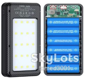 Зовнішні акумулятори (Power Bank) Внешние аккумуляторы (Power Bank) ^/--/^ Корпус, ЧОРНИЙ  Power Bank ЛІХТАР  на 6  акумуляторів найрозповсюдженого формату 18650 але працює і на 1 2 3 4 5 6  в кого скільки є) + ЛІХТАРИК ^_^^^ Корпус, Черный Power Bank Лихтарь на 6 аккумуляторов самого распространенного формата 18650 но работает и на 1 2 3 4 5 6 у кого сколько есть) + Лихтарик - фото фото фото