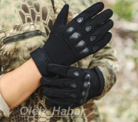 Полювання Охота ^/--/^ Рукавиці тактичні повнопалі з кісточками. Колір чорний  (розмір XL)  (1745) ^_^^^ Тактические перчатки с закрытыми пальцами. Чёрные (1745) XL - фото фото фото