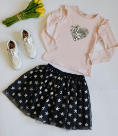 Спідниці Юбки ^/--/^ Спідниця Пишна. Чорна/Срібні Зірки. H&amp;M. 4/6 років. Ріст 110/116 см ^_^^^ Пишная юбка. Черная/Серебряные Звезды. H&amp;M. 4/6 лет. Рост 110/116 см - фото фото фото