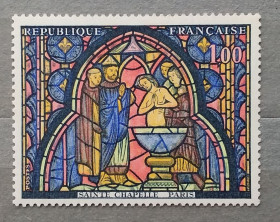 Мистецтво Искусство ^/--/^ Франция 1966 г - Витражи Сен-Шапель. «Крещение Иуды» ^_^^^ Франція 1966 — Вітражі Сен-Шапель. «Хрещення Юди» - фото фото фото