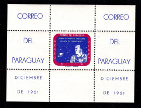 Освоєння космосу Освоение космоса ^/--/^ Космос .  Парагвай 1961 г MNH - поле - Шепард ^_^^^ Парагвай 1961 MNH - поле - Шепард - фото фото фото