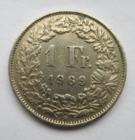 Швейцарія Швейцария ^/--/^ 1 франк = 1969 р. = ШВЕЙЦАРІЯ   &amp; ^_^^^ 1 франк = 1969 г. = Швейцария &amp; - фото фото фото