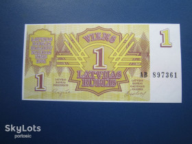 Балтійські країни Балтийские страны ^/--/^ Банкнота 1 рубль Латвія 1992 UNC пресс ^_^^^ Банкнота 1 рубль Латвия 1992 UNC пресс - фото фото фото