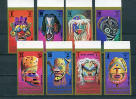 Мистецтво Искусство ^/--/^ Умм эль кувейн Umm al Qiwain 1972,Imperf Masks  MNH ^_^^^ Умм ель кувейн Umm al Qiwain 1972,Imperf Masks MNH - фото фото фото