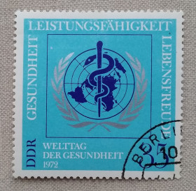 НДР, ФРН ГДР, ФРГ ^/--/^ ГДР 1972 г - Всемирный день здоровья, гаш ^_^^^ 1972 — Всесвітній день здоров'я, гаш - фото фото фото