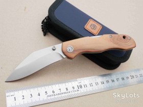 Ножі, мультітули Ножи, мультитулы ^/--/^ Petrified fish PFE /--/ 12 OWOS Skalor, 154 /--/ CM Satin, Olive wood, Ceramic Ball Bearings, EDC, outdoor, Back Lock - фото фото фото