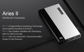 Зовнішні акумулятори (Power Bank) Внешние аккумуляторы (Power Bank) ^/--/^ зовнішній акумулятор Aries II на 20 000 mAh   (74 /--/ Wh) ^_^^^ внешний аккумулятор Aries II на 20 000 mAh (74 /--/ Wh) - фото фото фото