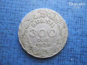 Бразилія Бразилия ^/--/^ Монета 300 рейс   (реалов) Бразилия 1938 ^_^^^ Монета 300 рейс (реалів) Бразилія 1938 - фото фото фото