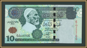 Лівія Ливия ^/--/^ Ливия 10 динаров 2004 P-70  (70 /--/ a) UNC ^_^^^ Лівія 10 динарів 2004 P-70 (70 /--/ a) UNC - фото фото фото