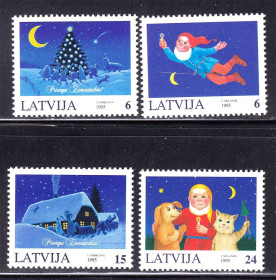 Балтійські країни Балтийские страны ^/--/^ Латвия  1995 г MNH - Рождество ^_^^^ 1995 — Різдво - фото фото фото