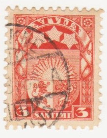 Балтійські країни Балтийские страны ^/--/^ Латвия 1927 г № 106 гашеная ^_^^^ Латвія 1927 р. No 106 гашена - фото фото фото