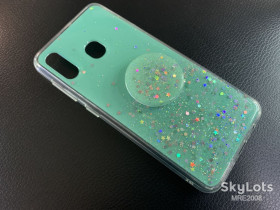Чохли, бампера Чехлы, бампера ^/--/^ Накладка Acrylic Glitter Case + PopSocket для Samsung Galaxy A /--/ 20 A /--/ 205 / A /--/ 30 A /--/ 305 mint green - фото фото фото