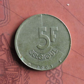 Бельгія Бельгия ^/--/^ Бельгия 5 франков 1993 год ^_^^^ Бельгія 5 франків 1993 - фото фото фото