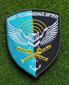Інше Другое ^/--/^ Шеврон «RADAR RECONNAISSANCE BATTERY»  № 1250 ^_^^^ Шеврон «RADAR RECONNAISSANCE BATTERY» No 1250 - фото фото фото
