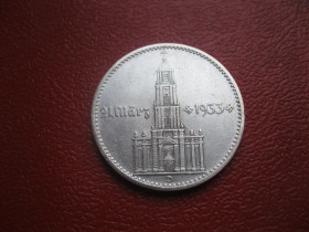 Германія (-) Германия (-) ^/--/^ ГЕРМАНИЯ.2 Марки 1934 г D. Кирха с датой 1933 г. ТРЕТИЙ РЕЙХ. СЕРЕБРО.             (4) ^_^^^ Германія.2 Марки 1934 р. D. Кірха з датою 1933 р. Третій Рейх. СЕРЕБРО. (4) - фото фото фото