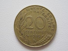 Франція Франция ^/--/^ Франция 20 сантимов 1989 года #9767 ^_^^^ Франція 20 сантимів 1989 #9767 - фото фото фото