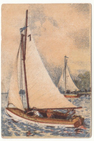 СРСР СССР ^/--/^ Под парусом 1950 Скуляри P /--/ 8 ^_^^^ Под парусом 1950 Скуляры P /--/ 8 - фото фото фото