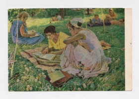 СРСР СССР ^/--/^ СТУДЕНТСЬКА ВЕСНА - худ. САФАРГАЛІН = листівка 1965 р. = чиста = тираж 7 тис. - фото фото фото