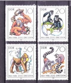 Фауна Фауна ^/--/^ NM Фауна  ГДР / DDR 1986 г MNH - зоопарк Дрездена ^_^^^ NM Фауна НДР / DDR 1986 MNH - зоопарк Дрездена - фото фото фото