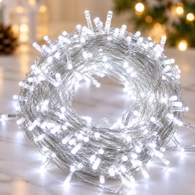 Гірлянди, освітлення Гирлянды, освещение ^/--/^ Світлодіодна гірлянда 800 Led 45 метрів Біла / Гірлянда-нитка / Декоративне освітлення 220 В - фото фото фото