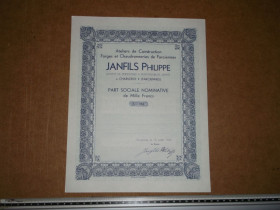 Акції, облігації, лотереї Акции, облигации, лотереи ^/--/^ Акція  JANFIlS PHILIPPE, 1943 р ^_^^^ Акция JANFIlS PHILIPPE, 1943 - фото фото фото