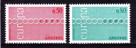 Малі Держави Європи Малые Государства Европы ^/--/^ Андорра  1971 г  MNH  - ЕВРОПА  СЕПТ /  EUROPA  CEPT  - ^_^^^ 1971 — Андорра — Європа СЕПТ / EUROPA CEPT - фото фото фото