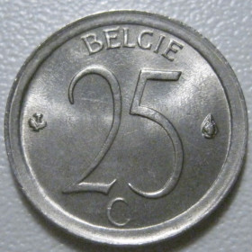 Бельгія Бельгия ^/--/^ Бельгія 25 сантимів 1974 року Belgie 42382 ^_^^^ Бельгия 25 сантимов 1974 года Belgie 42382 - фото фото фото