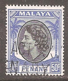 Малайзія Малайзия ^/--/^ Бр.Малайя   (Пенанг) 1953 Sc.41 гаш. ^_^^^ Бр.Малайя (Пенанг) 1953 Sc.41 гаш. - фото фото фото