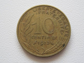 Франція Франция ^/--/^ Франция 10 сантимов 1973 года 24122 ^_^^^ Франція 10 сантимів 1973 24122 - фото фото фото