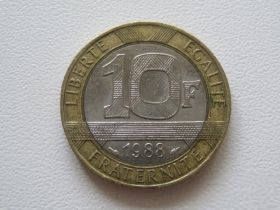 Франція Франция ^/--/^ Франция 10 франков 1988 года 26656 ^_^^^ Франція 10 франків 1988 26656 - фото фото фото