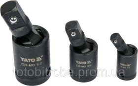 Викрутки Отвертки ^/--/^ Кардани ударні YATO : квадрати- 1/2&amp;quot;, 3/8&amp;quot;, 1/4&amp;quot;, 3 шт YT-10643 ^_^^^ Карданы ударные YATO: квадраты - 1/2&amp;quot;, 3/8&amp;quot;, 1/4&amp;quot;, 3 шт YT-10643 - фото фото фото