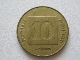 Ізраїль Израиль ^/--/^ Израиль 10 агорот 1991 года 25608 ^_^^^ Ізраїль 10 агорот 1991 року 25608 - фото фото фото