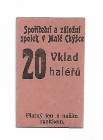 Чехословаччина Чехословакия ^/--/^ Чехословакия 20 геллеров Мала Хишка, картон редкость ^_^^^ Чехословаччина 20 геллерів Мала Хішка, картон рідкісність - фото фото фото
