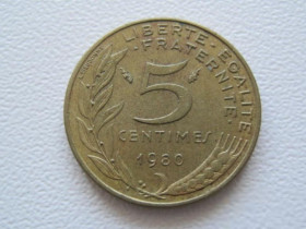 Франція Франция ^/--/^ Франция 5 сантимов 1980 года 24069 ^_^^^ Франція 5 сантимів 1980 24069 - фото фото фото