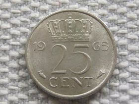 Нідерланди Нидерланды ^/--/^ Нидерланды 25 центов 1965 года #3997 ^_^^^ Нідерланди 25 центів 1965 року #3997 - фото фото фото