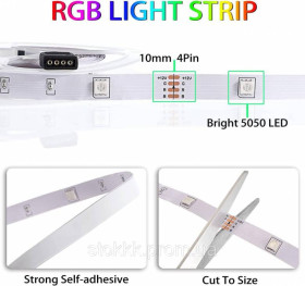 Світильники Светильники ^/--/^ Самоклеящиеся Led  лента 7,5 м RGB, 5050 SMD 150 12 /--/ В IP /--/ 20 пульт ^_^^^ Led стрічка 7,5 м RGB, 5050 SMD 150 12 /--/ В IP /--/ 20 пульт - фото фото фото