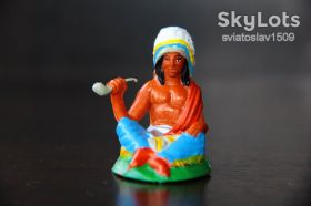 Фігурки, солдатики Фигурки, солдатики ^/--/^ индеец ГДР №025 Метаком Lisanto незаводская покраска ^_^^^ індіанець НДР No /--/ 025 Метаком Lisanto незаводське фарбування - фото фото фото