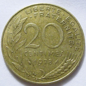 Франція Франция ^/--/^ Франція 20 сантимів 1978 року #6 /--/ П /--/ 1408 ^_^^^ Франция 20 сантимов 1978 года #6 /--/ П /--/ 1408 - фото фото фото