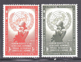 Інші країни Другие страны ^/--/^ ООН / UN  1954 г  MNH - права человека ^_^^^ ООН / UN 1954 MNH - права людини - фото фото фото