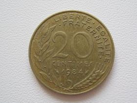 Франція Франция ^/--/^ Франция 20 сантимов 1984 года #9725 ^_^^^ Франція 20 сантимів 1984 року #9725 - фото фото фото