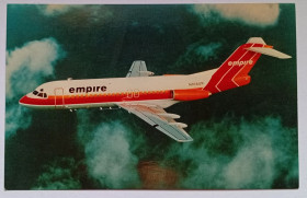 Іноземні Иностранные ^/--/^ Открытка Самолет Empire Airlines Fokker F-28 Fellowship 4000 ^_^^^ Літак Empire Airlines Fokker F-28 Fellowship 4000 - фото фото фото