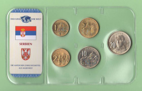 Сербія Сербия ^/--/^ Набор монет СЕРБИЯ    ( 20 динар Н.Тесла ) запайка набір СЕРБІЯ блистер пластик серия DAS GELD DER WELT ^_^^^ Набор монет Сербия (20 динар Н.Тесла) запайка набор Сербия блистер пластик серия DAS GELD DER WELT - фото фото фото