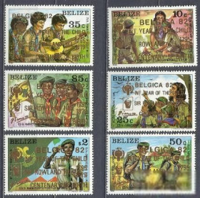 Південна Америка Южная Америка ^/--/^ Белиз 1982 скауты надп. год детей 6 /--/ м. ^_^^^ Беліз 1982 скаути надп. рік дітей 6 /--/ м. - фото фото фото